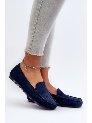 Women's suede loafers Navy Blue Ranica
