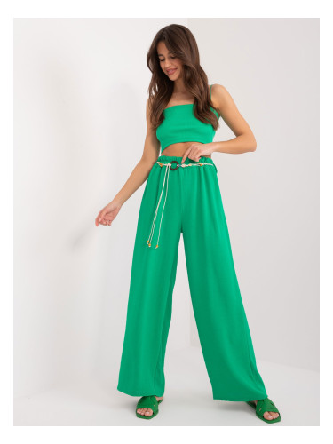 Green Summer Fabric Trousers