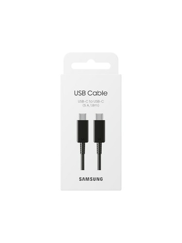 Кабел Samsung EP-DX510JBEGEU, от USB-C(м) към USB-C(м), 1.8m, 5A, черен