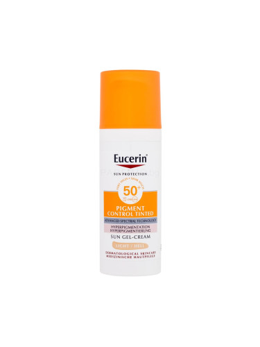 Eucerin Sun Protection Pigment Control Tinted Gel-Cream SPF50+ Слънцезащитен продукт за лице за жени 50 ml Нюанс Light