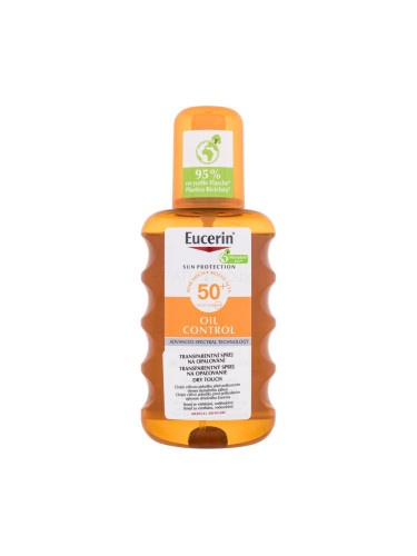 Eucerin Sun Oil Control Dry Touch Transparent Spray SPF50+ Слънцезащитна козметика за тяло 200 ml