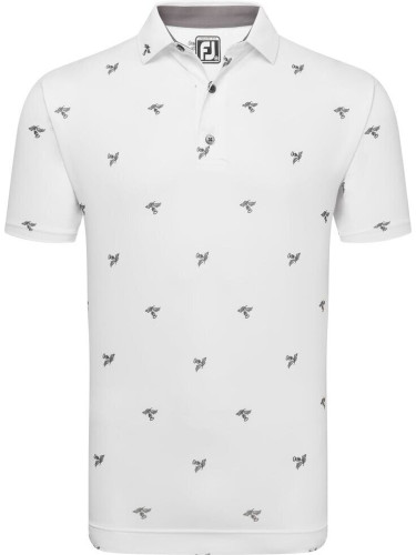 Footjoy Thistle Print Lisle White 2XL Риза за поло