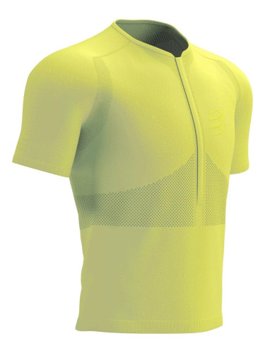 Compressport Trail Half-Zip Fitted SS Top Green Sheen/Safety Yellow L Тениска с къс ръкав за бягане