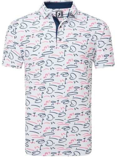 Footjoy Golf Course Doodle White XL Риза за поло