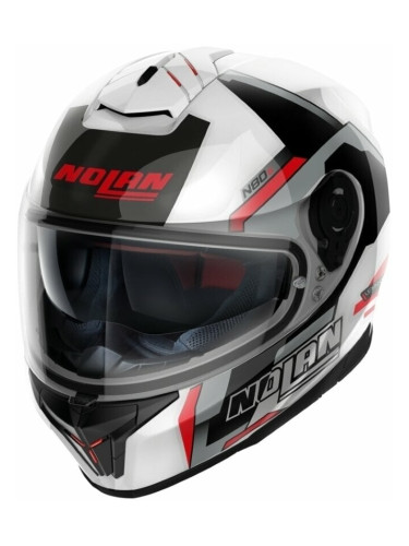 Nolan N80-8 Wanted N-Com Metal White Red/Black/Silver L Каска