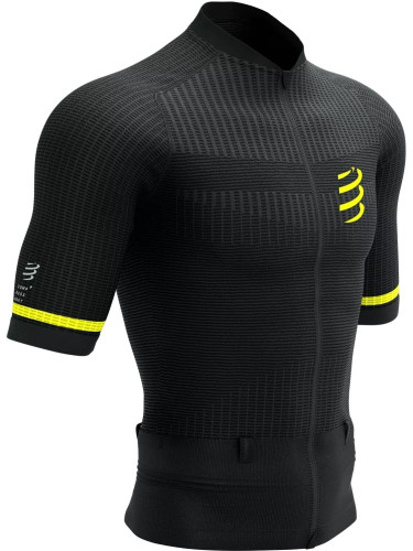 Compressport Trail Postural SS Top M Black/Safety Yellow XL Тениска с къс ръкав за бягане