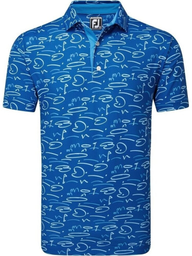 Footjoy Golf Course Doodle Deep Blue XL Риза за поло