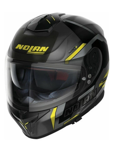 Nolan N80-8 Wanted N-Com Flat Lava Grey Black/Yellow XL Каска