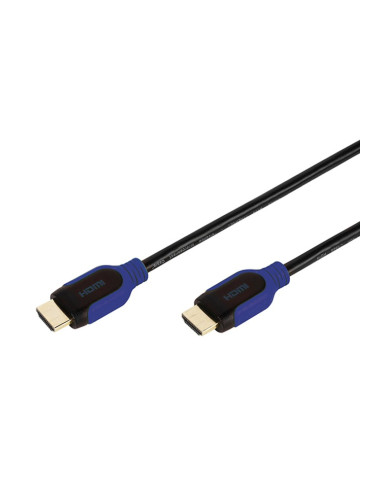Кабел Vivanco 42964, от HDMI(м) към HDMI(м), 5m, черен/син