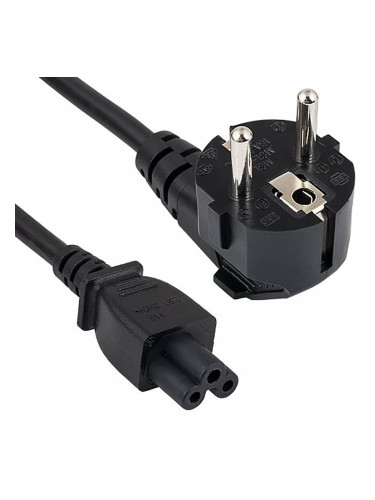 Захранващ кабел DeTech, от Schuko(м) към IEC320 C5(м) 3-pin, 5m, черен