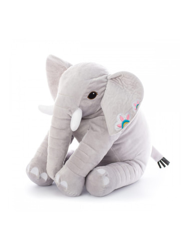 Плюшен слон Ачо, сив, 40 см