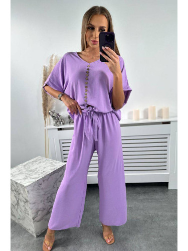 Set of blouses with trousers light purple