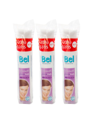 Bel Extra Soft тампони за почистване на грим изгодна опаковка 3x84 бр.