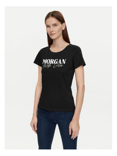 Morgan Тишърт 241-DUNE Черен Regular Fit