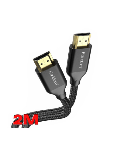 Кабел Earldom ET-W26 HDMI - HDMI, 2м., 4К, С оплетка, Черен - 18384