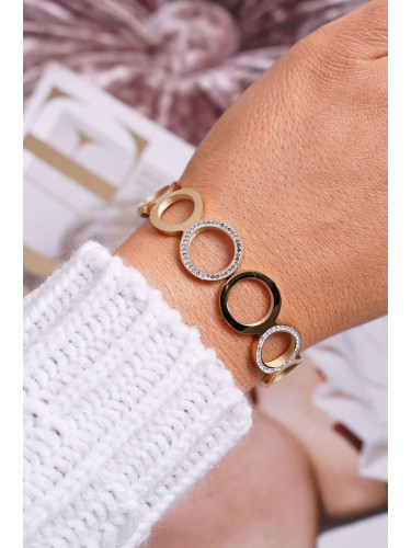 Ladies Stainless Steel Bracelet with Zirconia Gold Faith