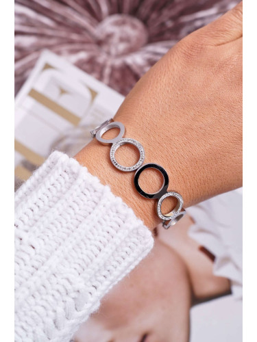 Ladies Stainless Steel Bracelet with Zirconia Silver Faith