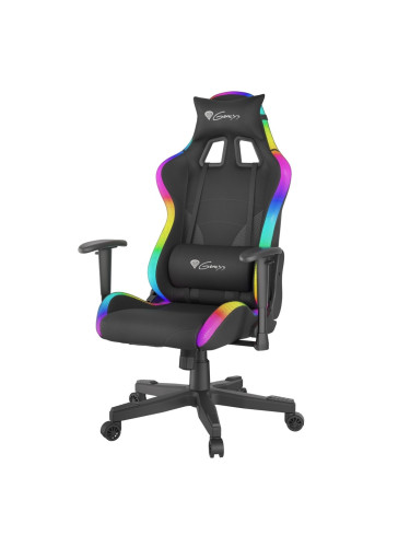 Геймърски стол Genesis Trit 600 RGB, до 150кг. макс тегло, еко кожа, газов амортисьор, коригиране височина, RGB подсветка, черен