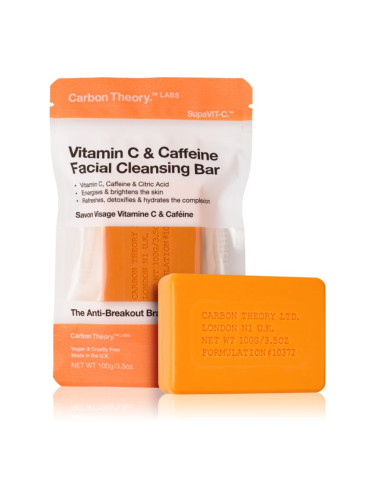 Carbon Theory Facial Cleansing Bar Vitamin C & Caffeine почистващ сапун за лице с витамин С Orange 100 гр.