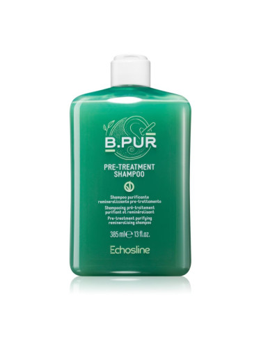 Echosline B. PUR PRE - TREATMENT SHAMPOO дълбоко почистващ шампоан за суха и непокорна коса 385 мл.