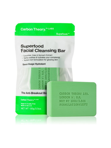 Carbon Theory Facial Cleansing Bar Superfood почистващ сапун за лице Green 100 гр.