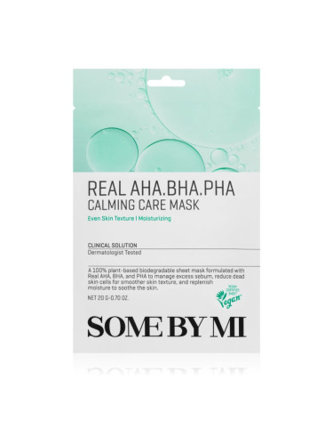 Some By Mi Clinical Solution AHA∙BHA∙PHA Calming Care Mask успокояваща платнена маска за проблемна кожа 20 гр.