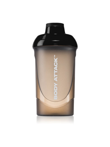Body Attack Shaker спортен шейкър не съдържа BPA боя Black 600 мл.