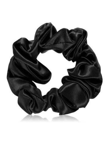 Crystallove Silk Scrunchie копринен ластик за коса Black 1 бр.
