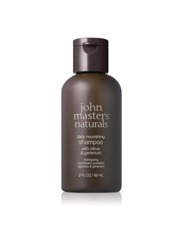John Masters Organics Citrus & Geranium Daily Nourishing Shampoo подхранващ шампоан веган цитрус 60 мл.