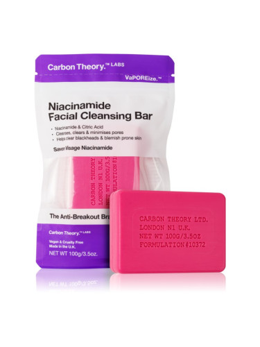 Carbon Theory Facial Cleansing Bar Niacinamide почистващ сапун за лице Pink 100 гр.