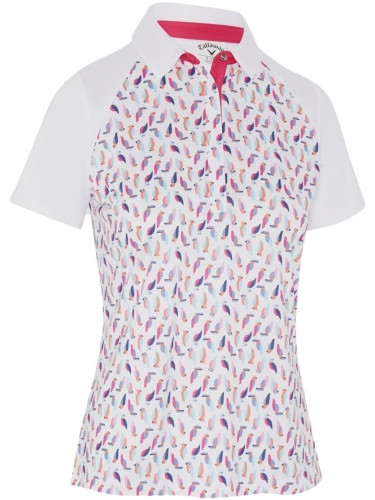 Callaway Birdie/Eagle Printed Short Sleeve Womens Brilliant White M Риза за поло