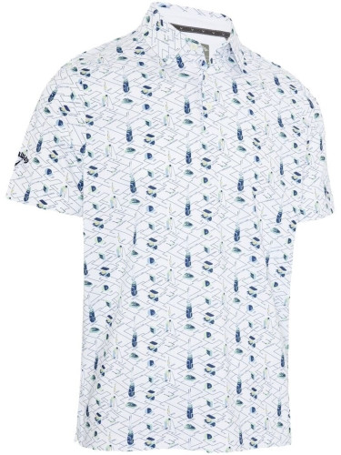 Callaway All Over Golf Mens Essentials Print Bright White M Риза за поло