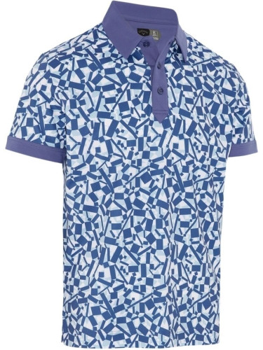 Callaway Birdseye View Allover Print Mens Bijou Blue S Риза за поло