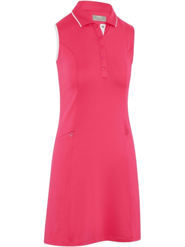 Callaway Womens Sleeveless Dress With Snap Placket Pink Peacock S
