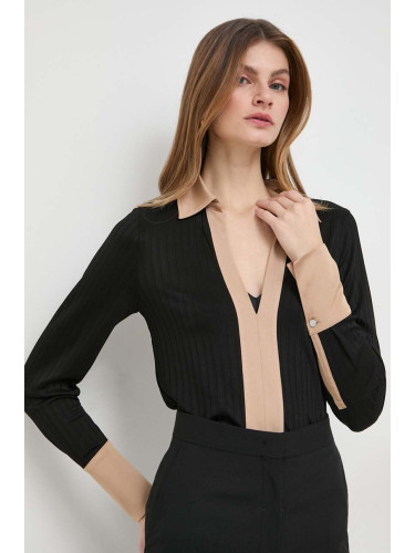 Блуза с дълги ръкави BOSS в черно 50505794