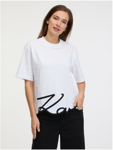 Women's white T-shirt KARL LAGERFELD Karl Signature