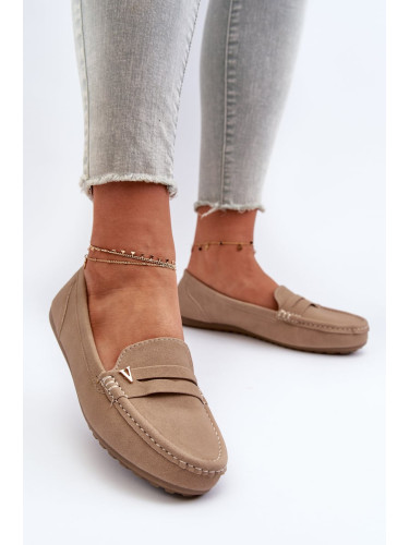 Classic women's beige loafers Iramarie