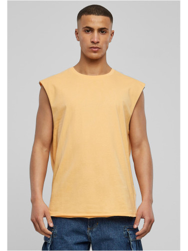 Pale-orange open-brimmed sleeveless T-shirt