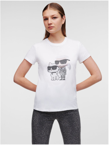 White women's T-shirt KARL LAGERFELD Ikonik 2.0