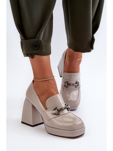 S. BARSKI Сиви лачени дамски обувки D&A