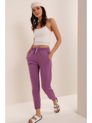 HAKKE Women's Lilac Pockets Sweatpants