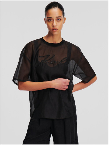 Black women's oversize t-shirt KARL LAGERFELD Organza T-shirt