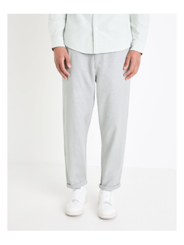 Light grey men's trousers with linen blend Celio Dolinco