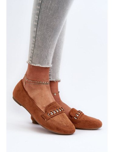 Shiny women's loafers with chain Camel Aredilla