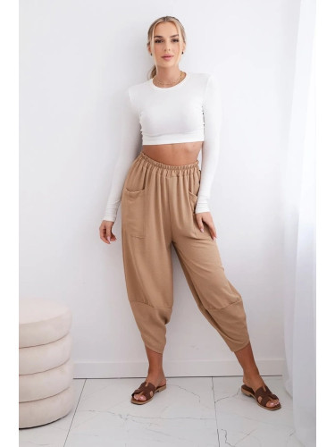 Wide-leg trousers with Camel pockets