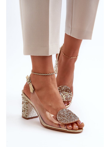 Gold D&A Transparent High Heeled Sandals
