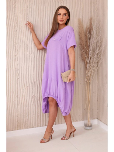 Oversized dress with light purple pockets