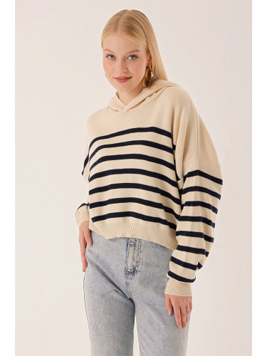 HAKKE Striped Hoodie Knitwear Sweatshirt