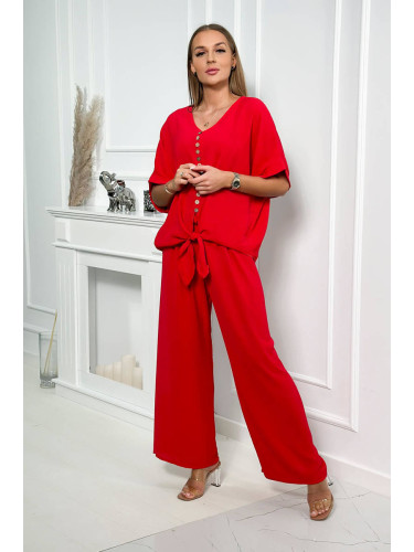 Set of blouse with red trousers
