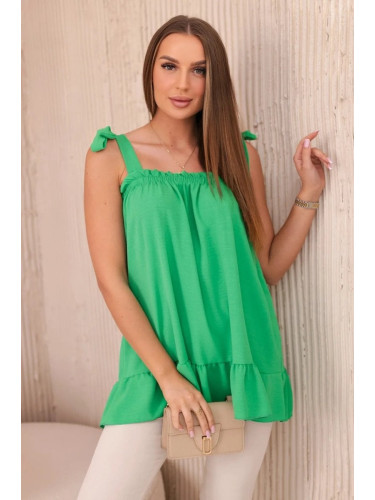 Blouse with bows green